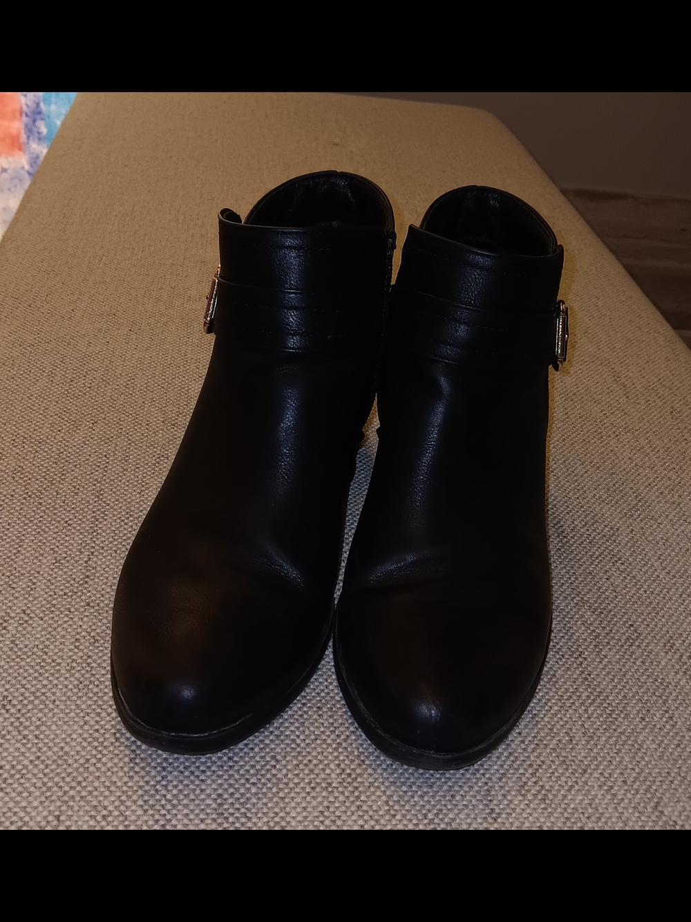 Black Women's Ankle Boots - Classic Buckle Detail